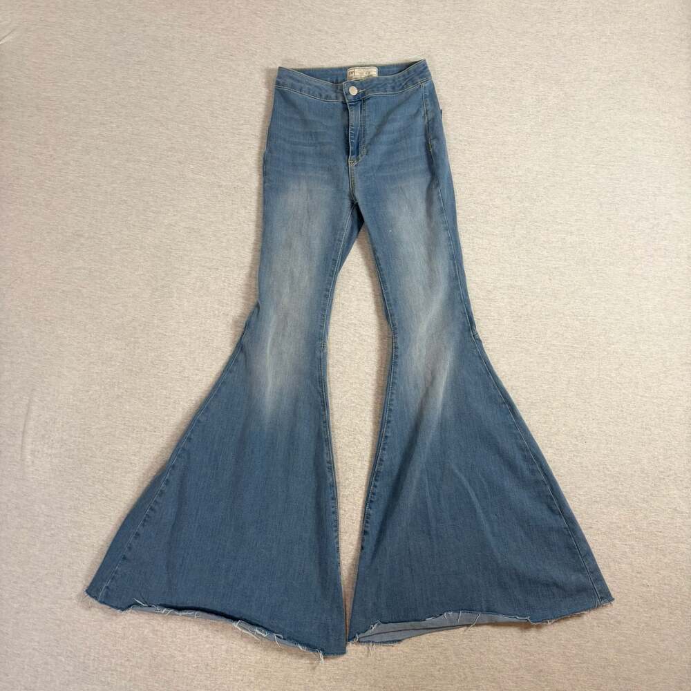 Free People  boho High-Rise Super Flare Bell Bottom Jeans
